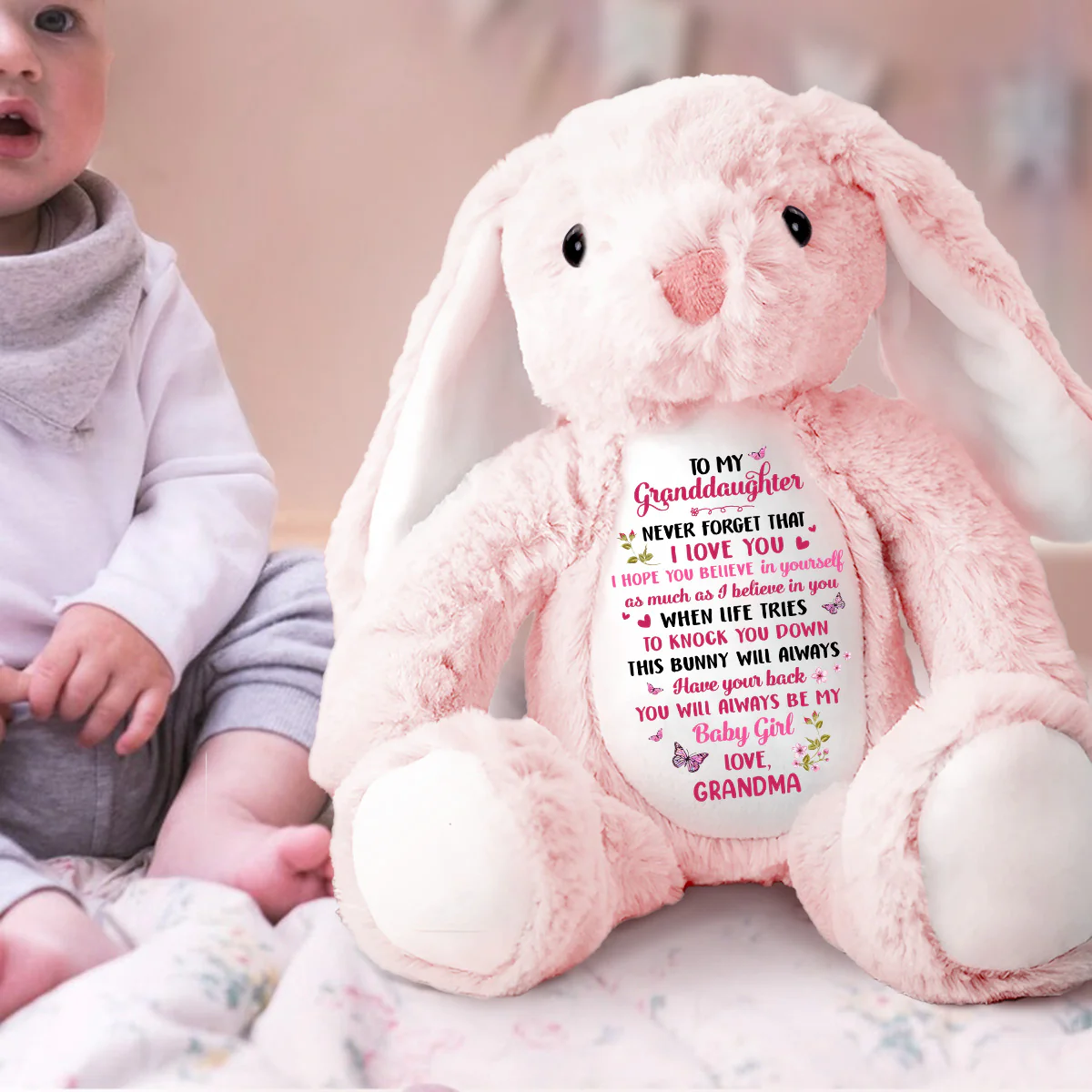 This Bunny Will Always Have Your Back - Personalized Stuffed Bunny - Image 2
