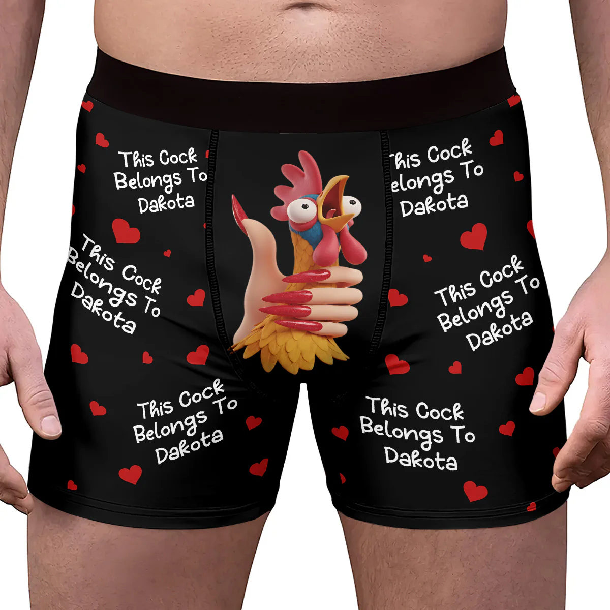 This Cock Belongs To - Personalized Men's Boxer Briefs