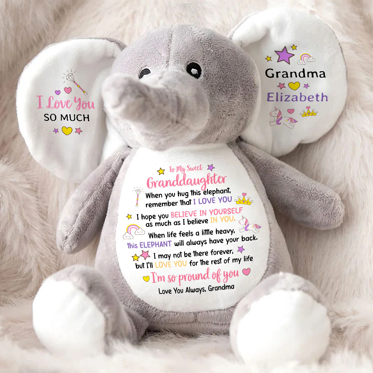 This Elephant Will Always Have Your Back - Personalized Stuffed Elephant - Image 2