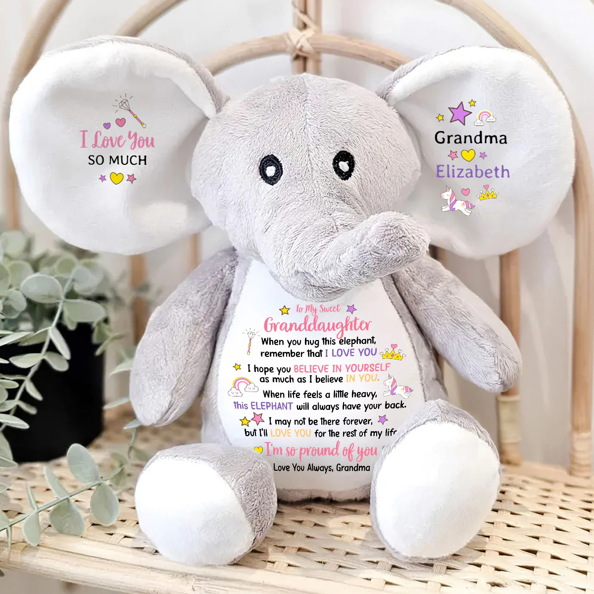 This Elephant Will Always Have Your Back - Personalized Stuffed Elephant - Image 4