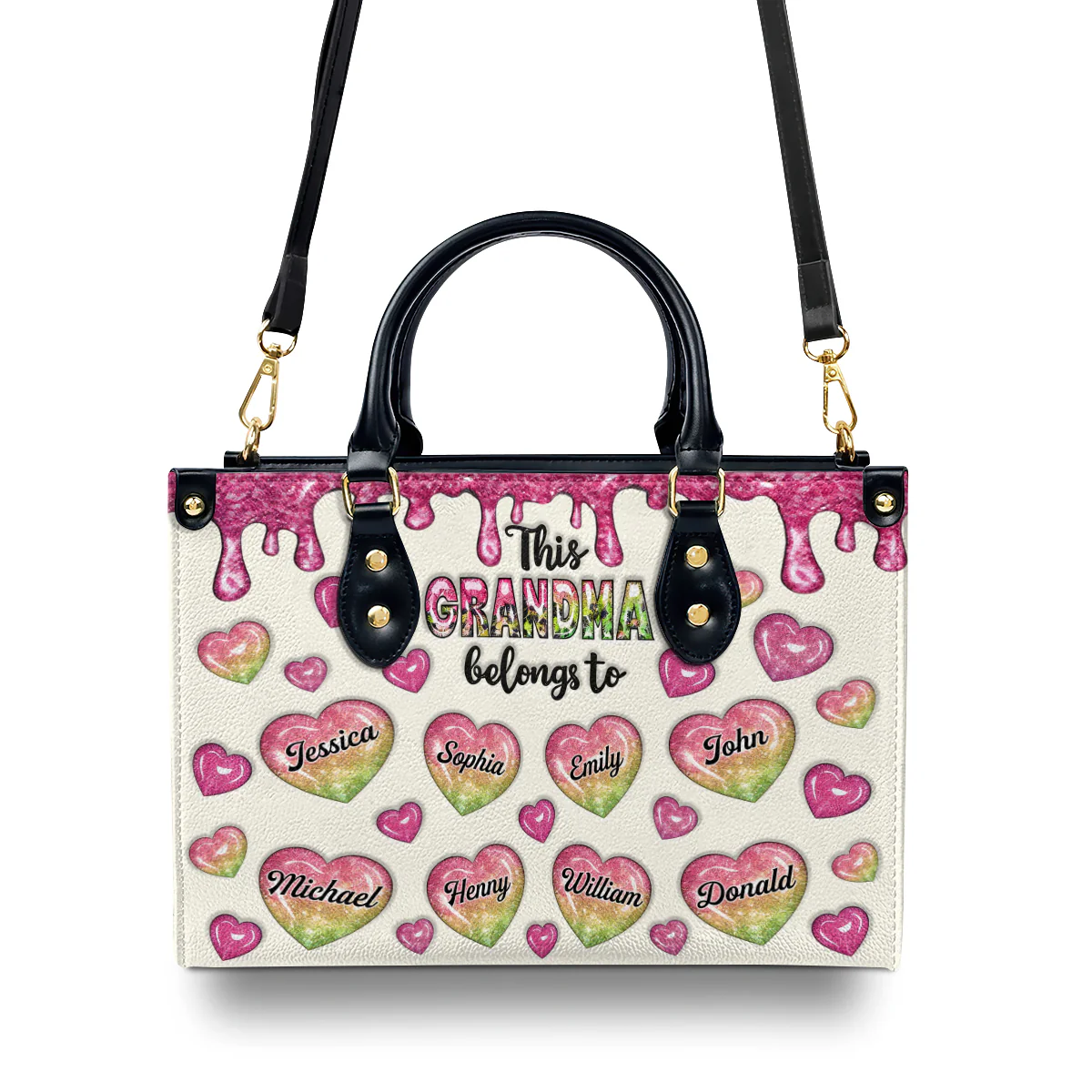 This Grandma Belongs To - Personalized Leather Handbag - Image 3