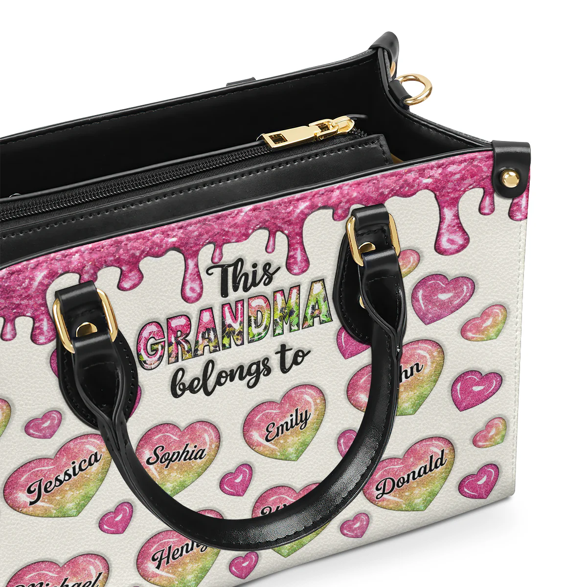 This Grandma Belongs To - Personalized Leather Handbag - Image 5