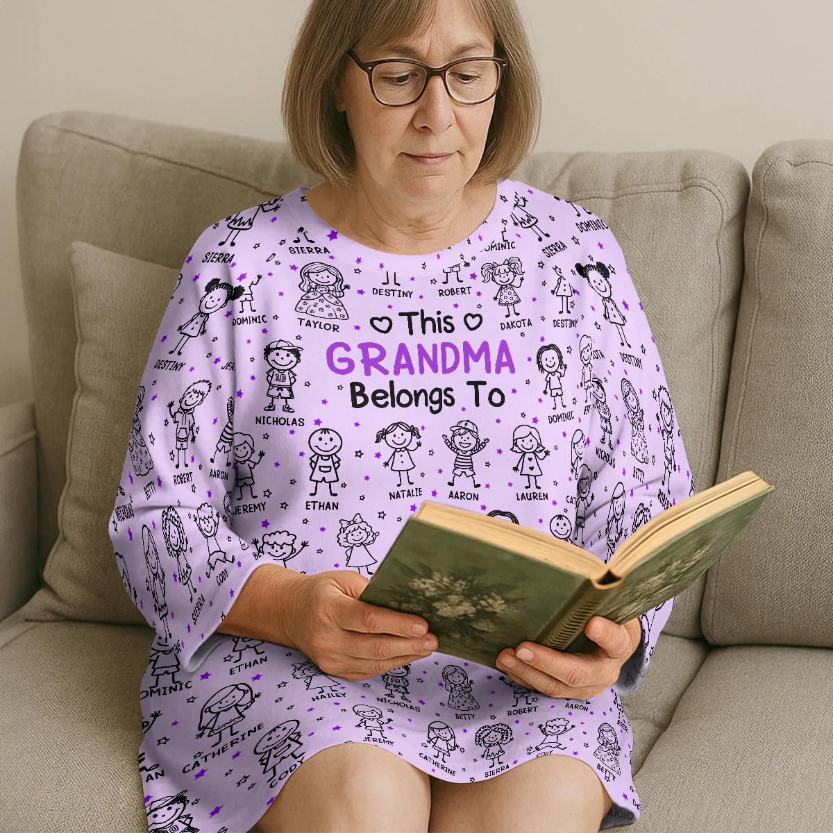 This Grandma Belongs To - Personalized Sleep Tee - Image 2