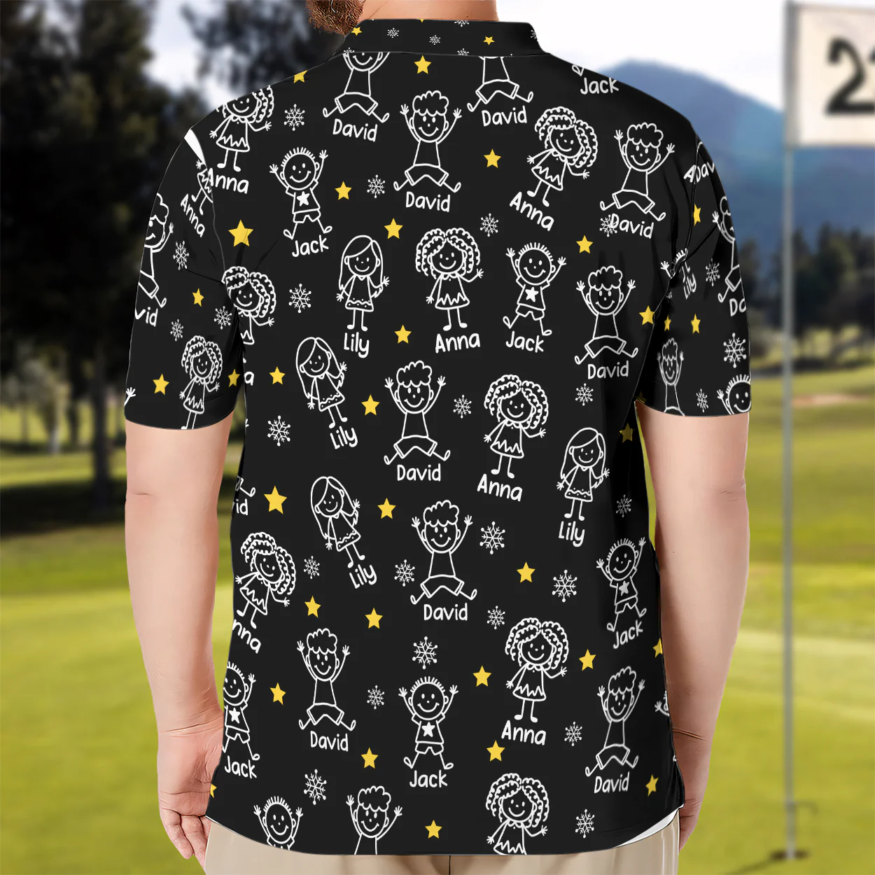 This Grandpa Dad Belongs To Kids Pet - Personalized Polo Shirt - Image 3