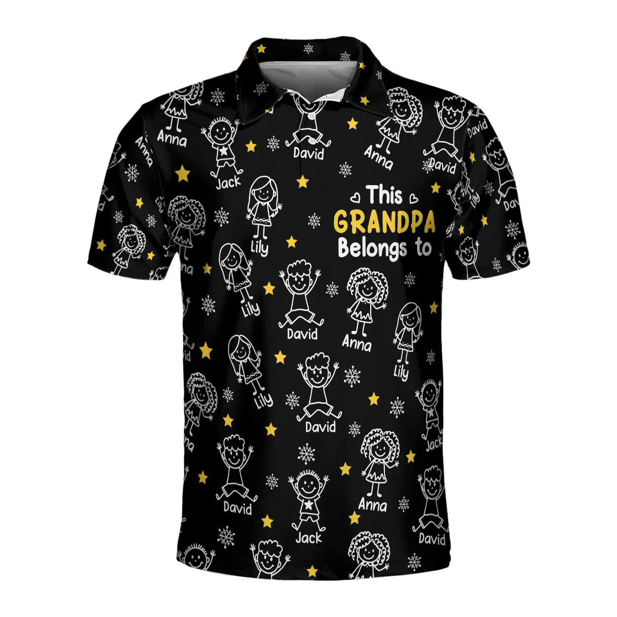 This Grandpa Dad Belongs To Kids Pet - Personalized Polo Shirt - Image 4