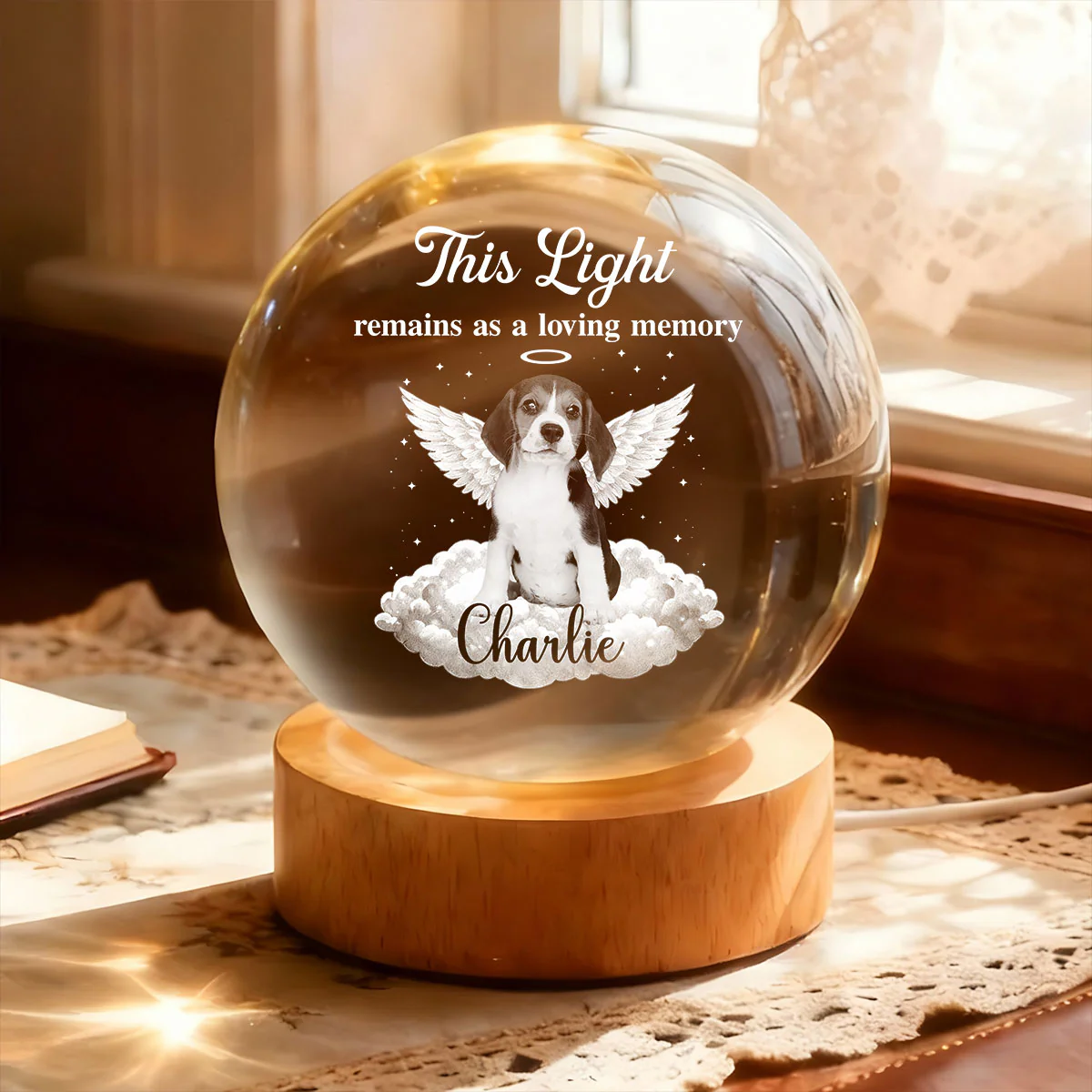 This Light Remains As A Loving Memory - Personalized Crystal Ball Night Light - Image 4