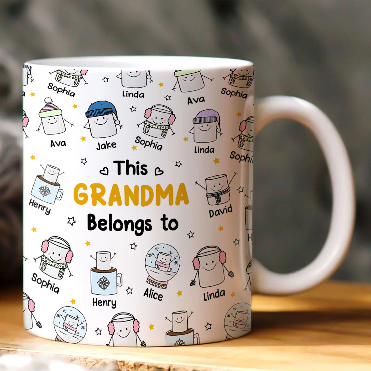 This Papa Nana Belongs To - Personalized Ceramic Coffee Mug
