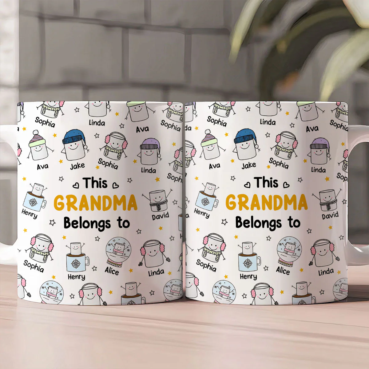 This Papa Nana Belongs To - Personalized Ceramic Coffee Mug - Image 2