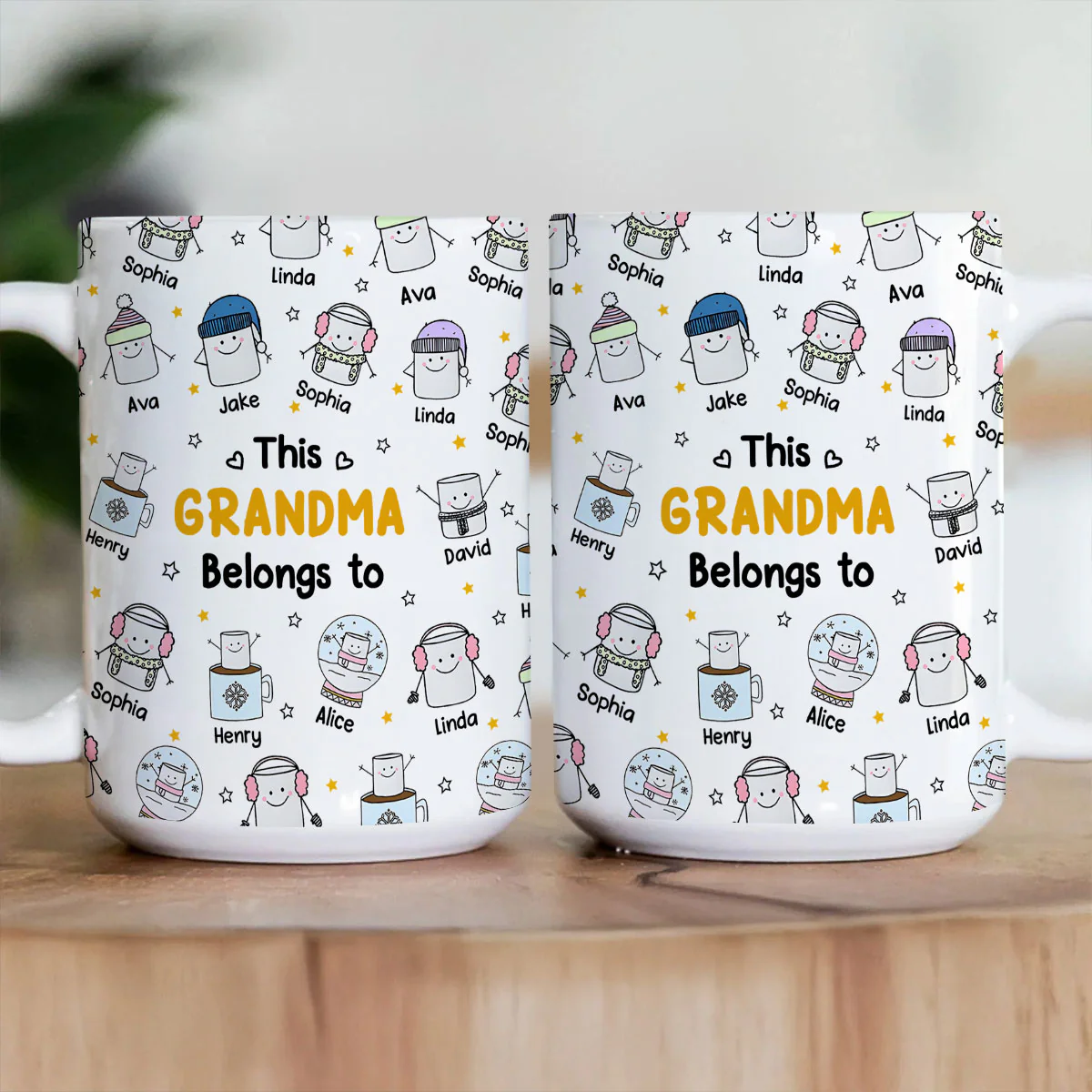 This Papa Nana Belongs To - Personalized Ceramic Coffee Mug - Image 3