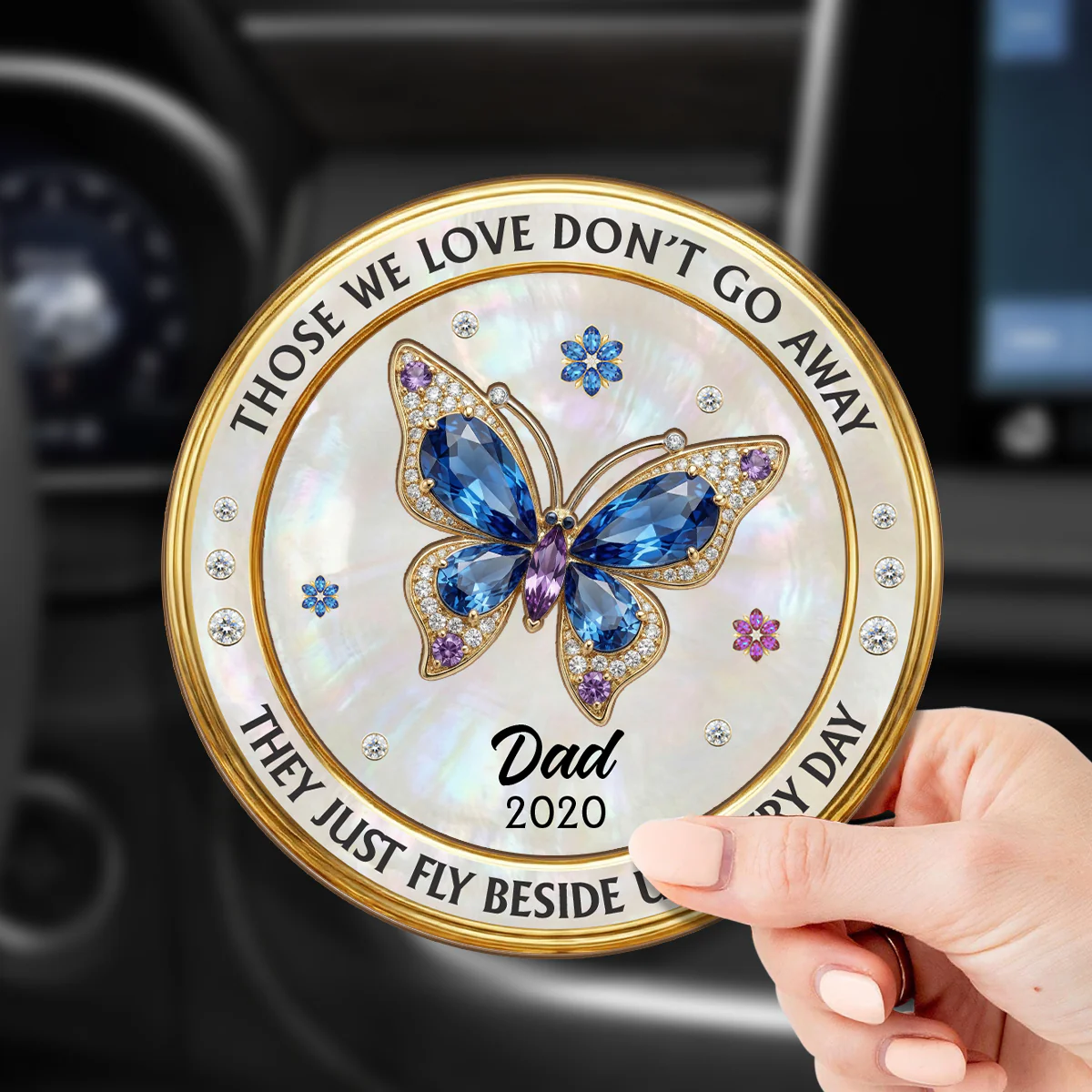 Those We Love Beside Us Every Day - Personalized Car Visor Clip - Image 4
