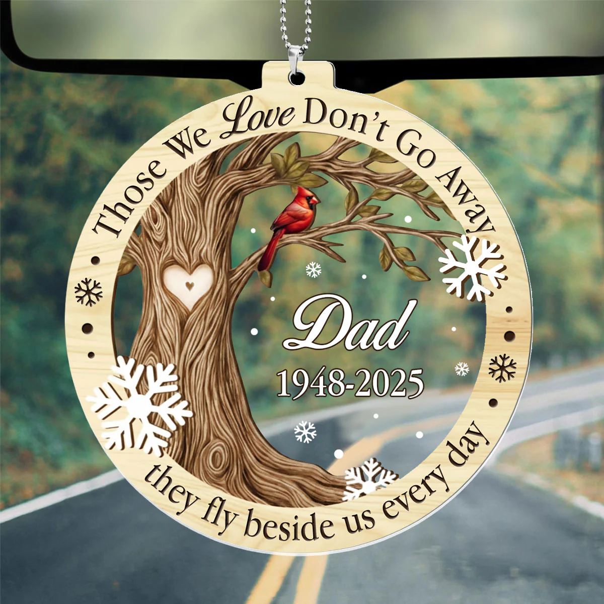 Those We Love Don’t Go Away They Fly Beside Us Every Day - Personalized Car Acrylic Hanging Ornament - Image 2