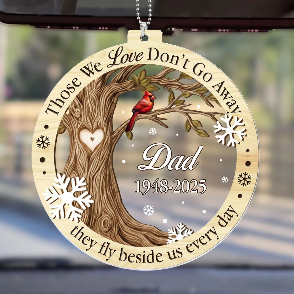 Those We Love Don’t Go Away They Fly Beside Us Every Day - Personalized Car Acrylic Hanging Ornament - Image 4
