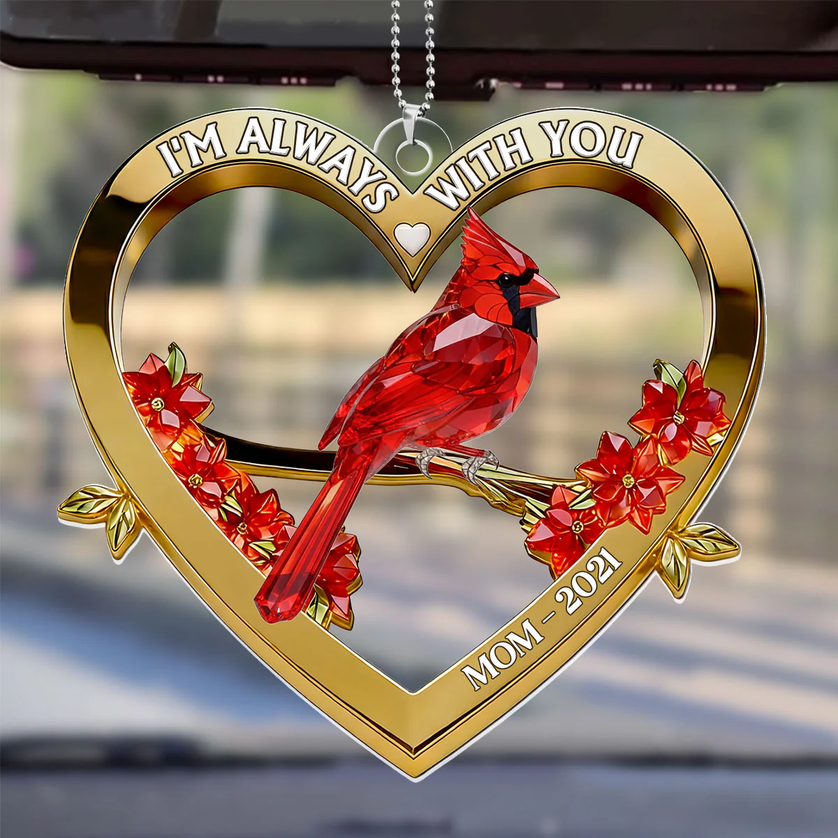 Those We Love Don't Go Away They Walk Beside Us Every Day - Personalized Car Acrylic Hanging Ornament - Image 4