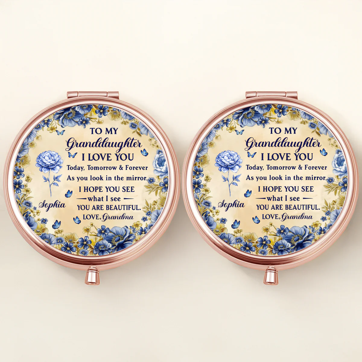 Through My Eyes, You Shine - Personalized Circle Metallic Mirror - Image 3