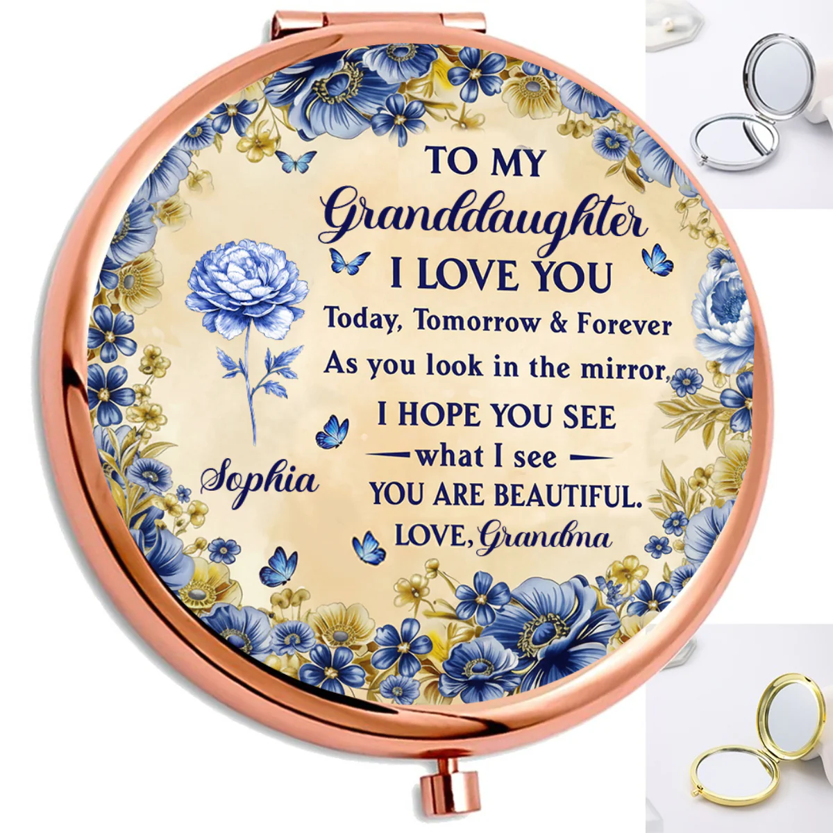 Through My Eyes, You Shine - Personalized Circle Metallic Mirror - Image 5