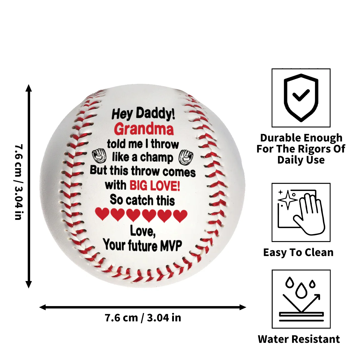 Throw Of Love - Personalized Baseball Ball - Image 4