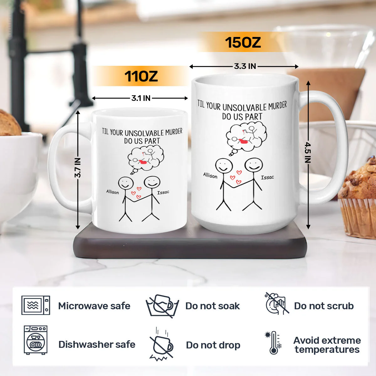 Til Your Unsolvable Murder Do Us Part - Personalized Mug - Image 3