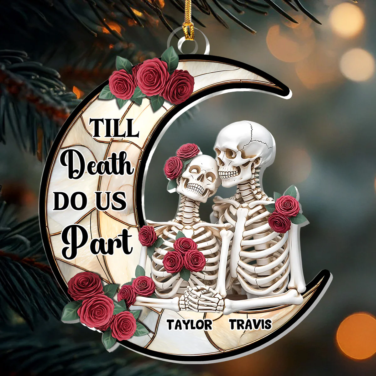 Till Death Do Us Part 2 - Personalized 1-Layer Acrylic Ornament - Image 2