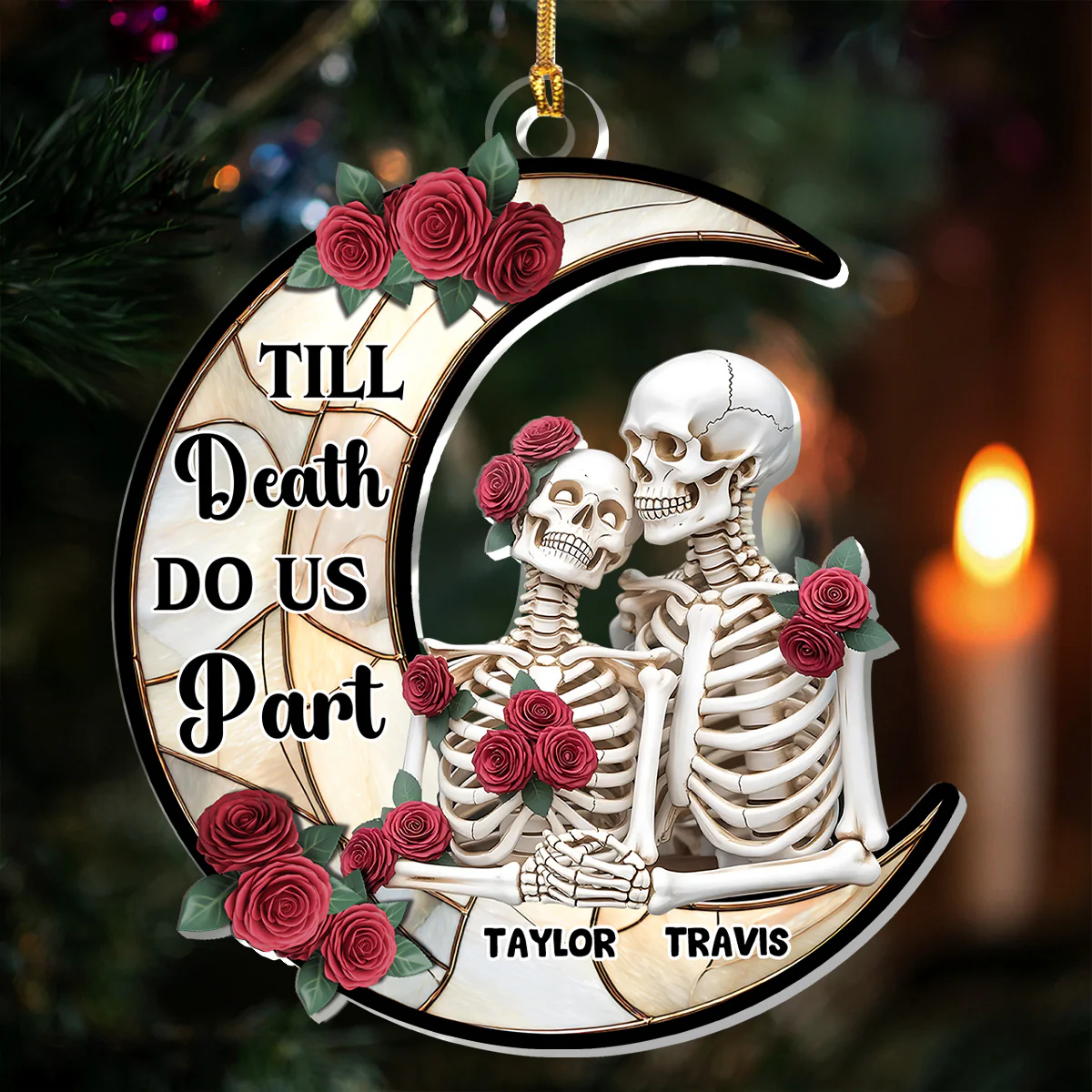 Till Death Do Us Part 2 - Personalized 1-Layer Acrylic Ornament - Image 3