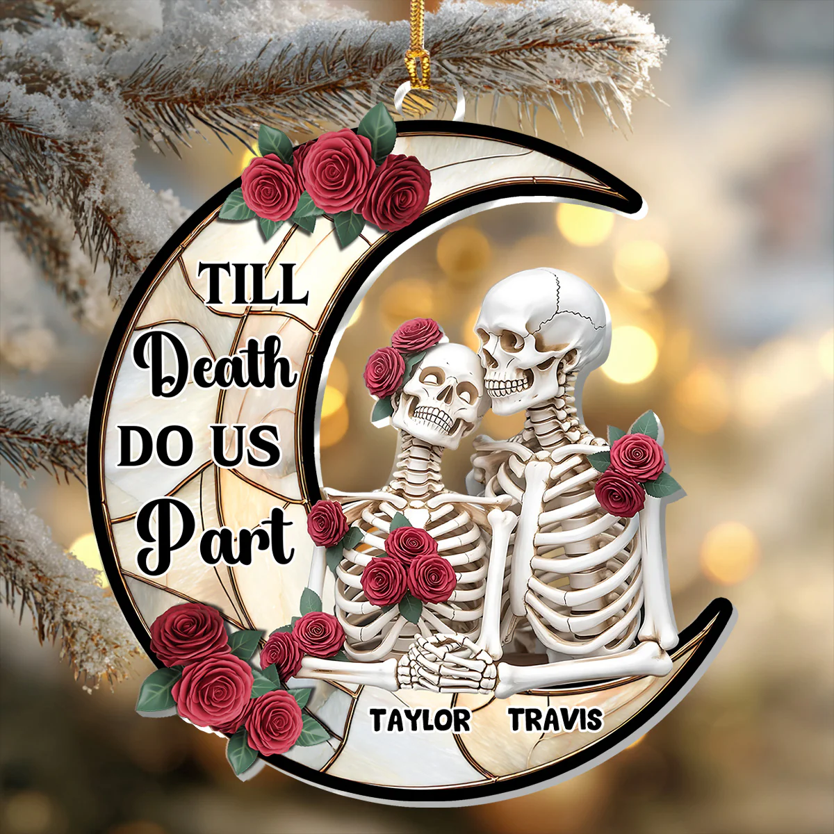 Till Death Do Us Part 2 - Personalized 1-Layer Acrylic Ornament - Image 4