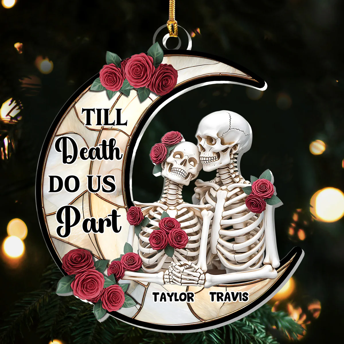 Till Death Do Us Part 2 - Personalized 1-Layer Acrylic Ornament - Image 5