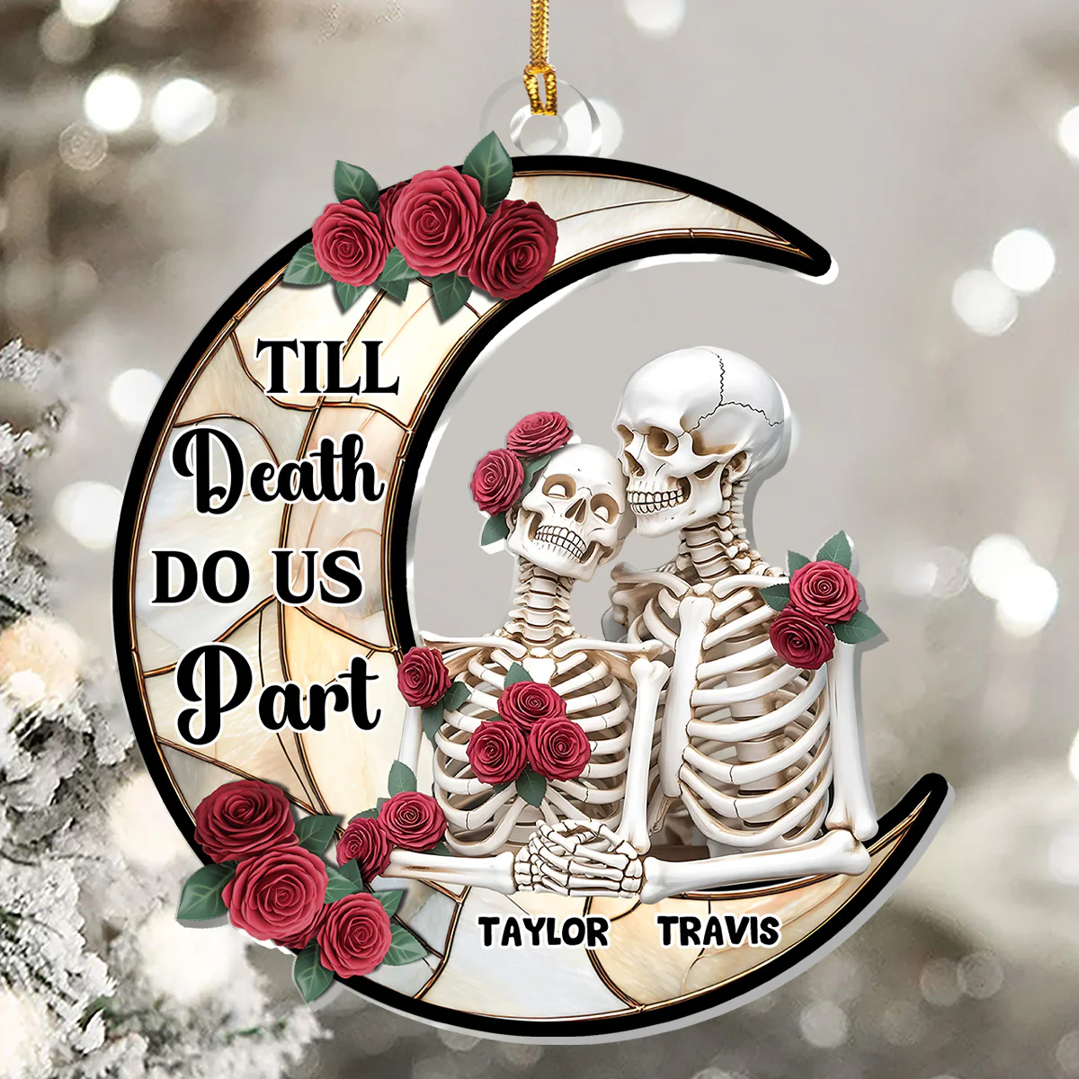 Till Death Do Us Part 2 - Personalized 1-Layer Acrylic Ornament - Image 7