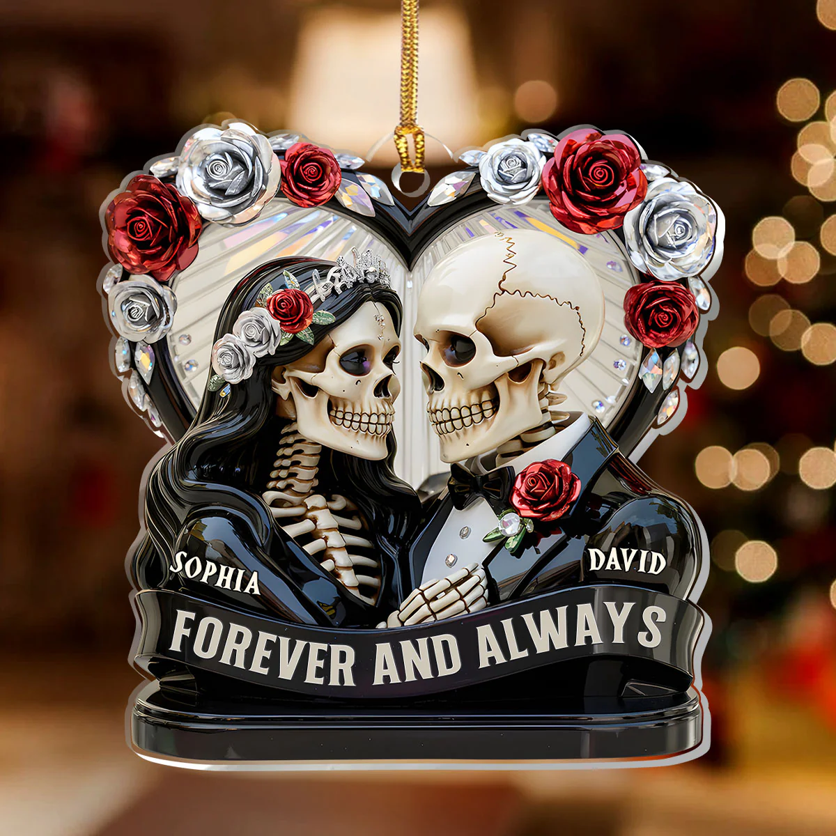 Till Death Do Us Part - Personalized 1-Layer Acrylic Ornament - Image 2