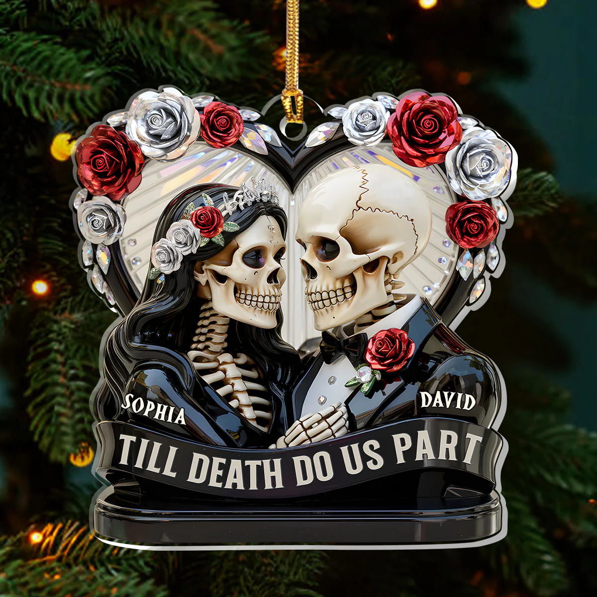 Till Death Do Us Part - Personalized 1-Layer Acrylic Ornament - Image 3