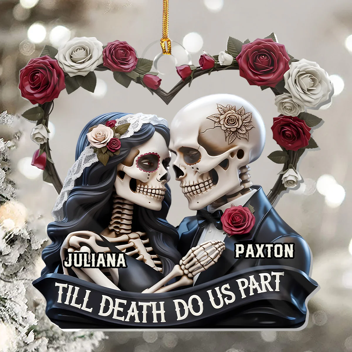Till Death Do Us Part - Personalized 1-Layer Acrylic Ornament - Image 2