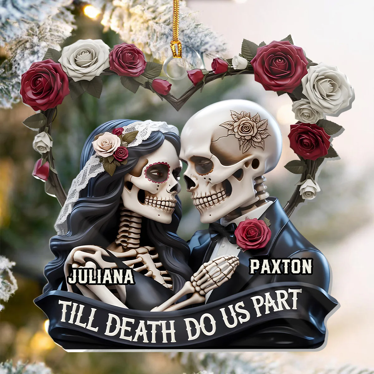 Till Death Do Us Part - Personalized 1-Layer Acrylic Ornament - Image 3