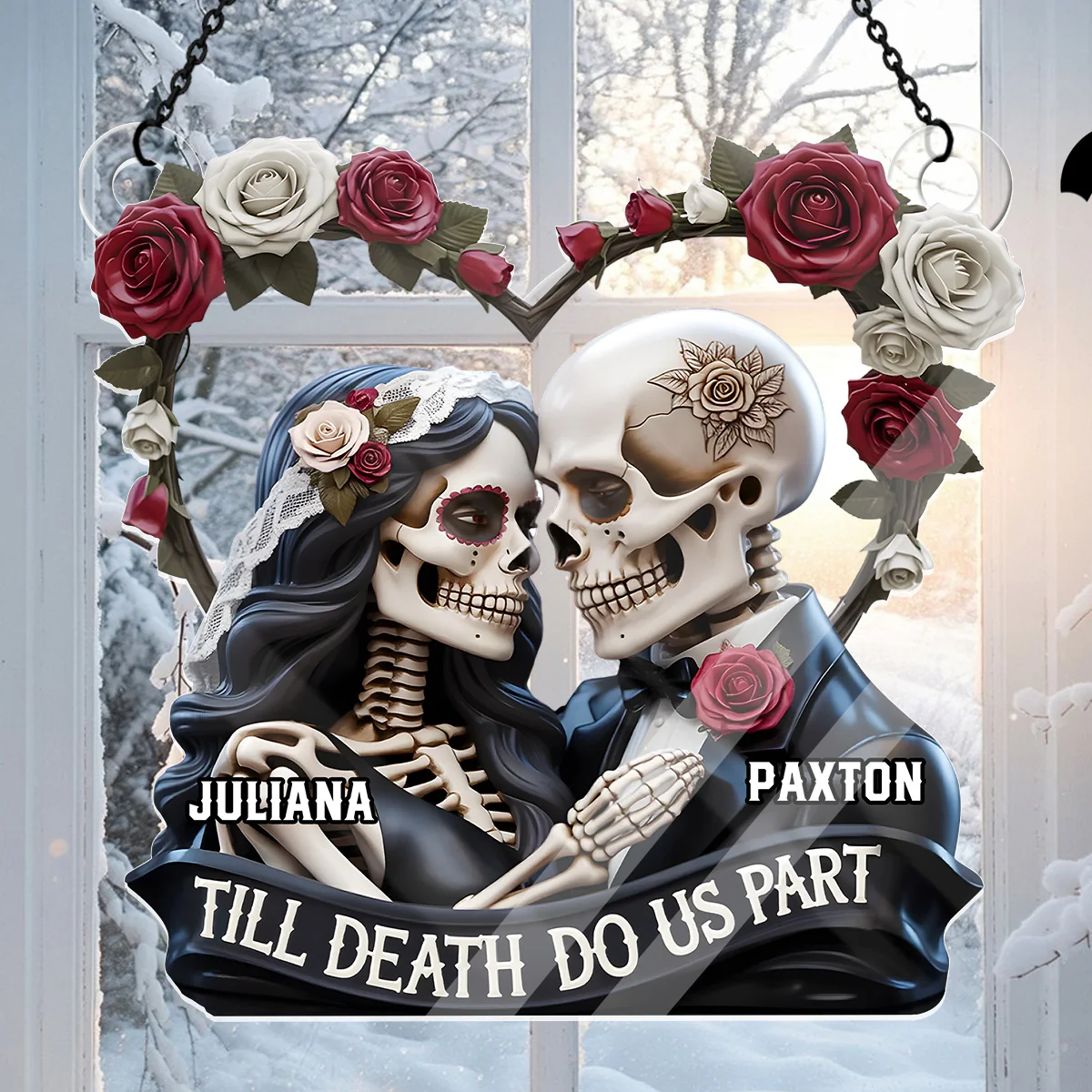 Till Death Do Us Part - Personalized Acrylic Suncatcher - Image 3