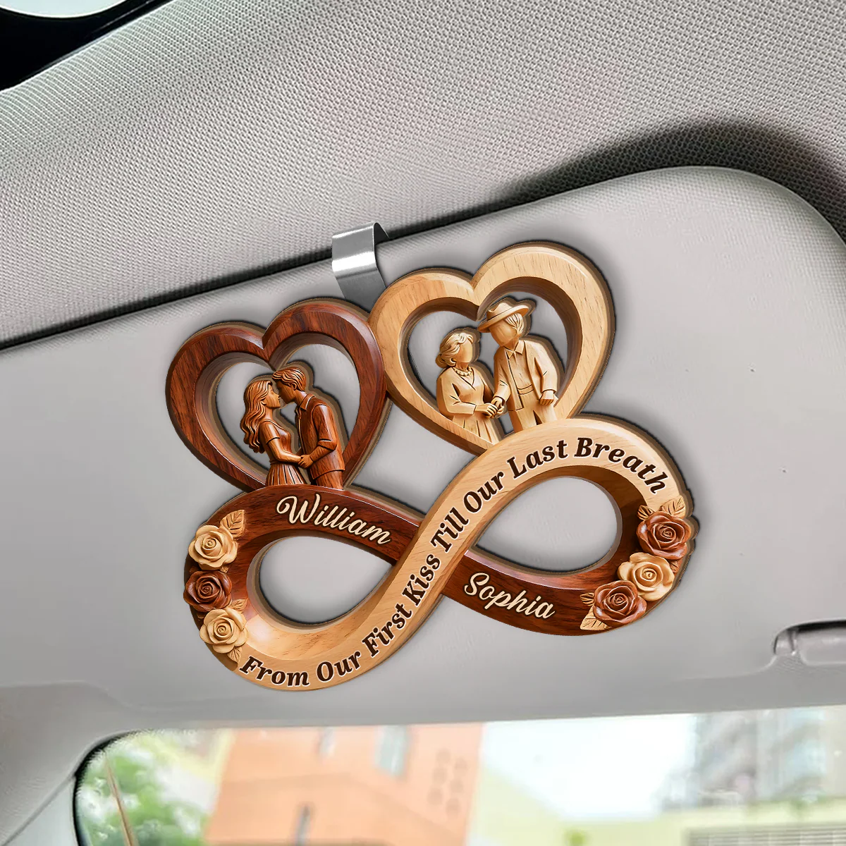 Timeless Love Infinity - Personalized Car Visor Clip - Image 2