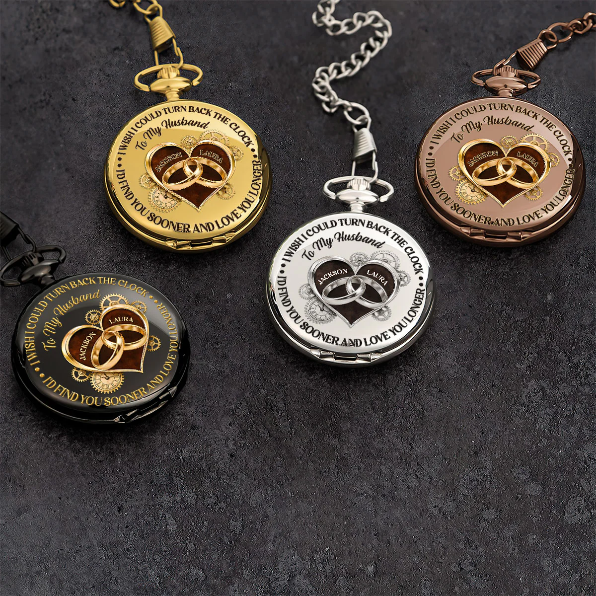 Timeless Vows Clockwork Heart - Personalized Pocket Watch - Image 3
