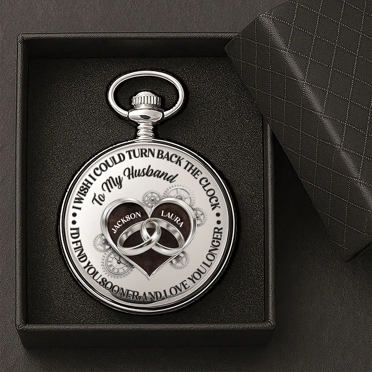 Timeless Vows Clockwork Heart - Personalized Pocket Watch - Image 4