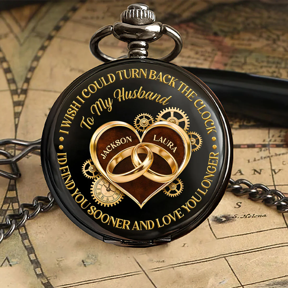 Timeless Vows Clockwork Heart - Personalized Pocket Watch - Image 5