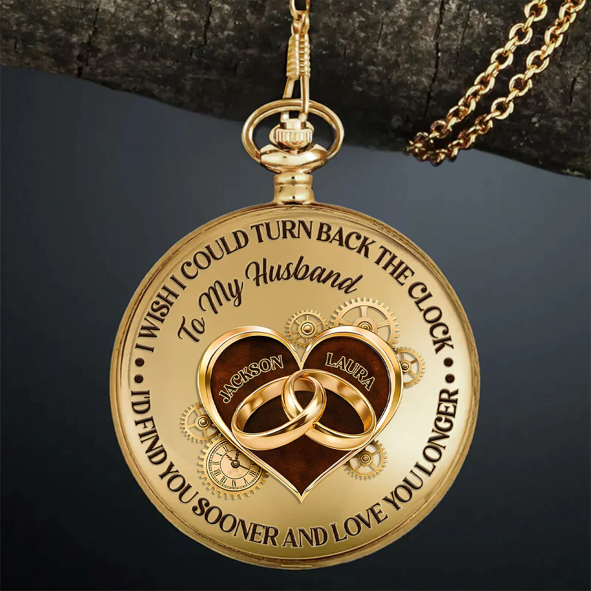 Timeless Vows Clockwork Heart - Personalized Pocket Watch - Image 6
