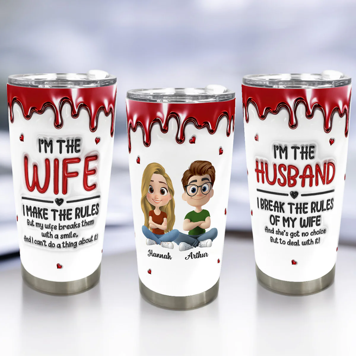 To A Lovely Troublemaker 3D Version - Personalized Stainless Steel Tumbler