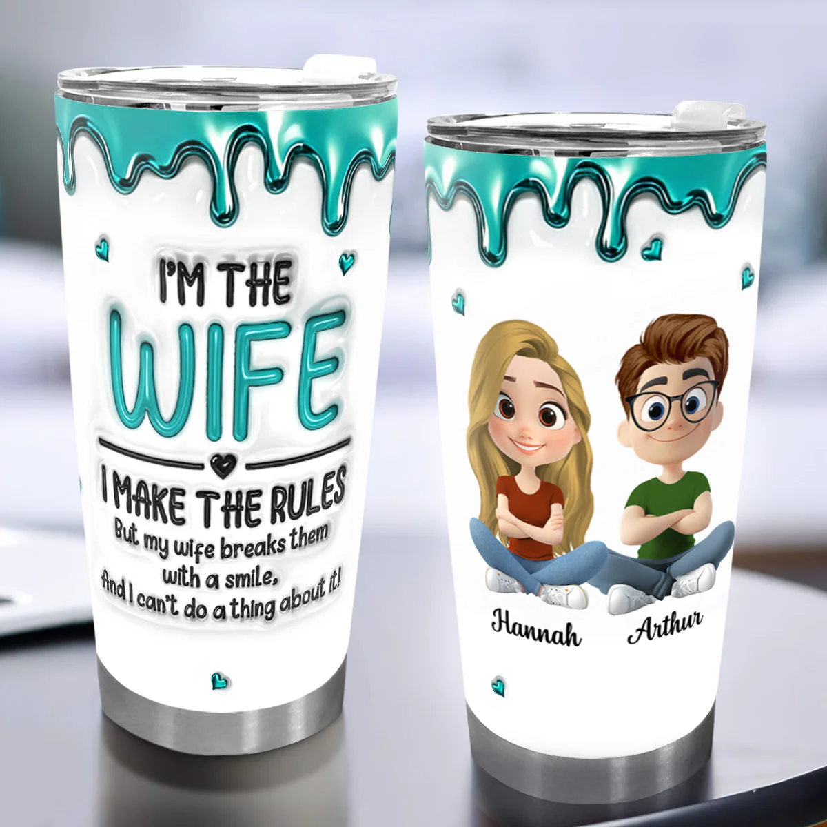 To A Lovely Troublemaker 3D Version - Personalized Stainless Steel Tumbler - Image 6