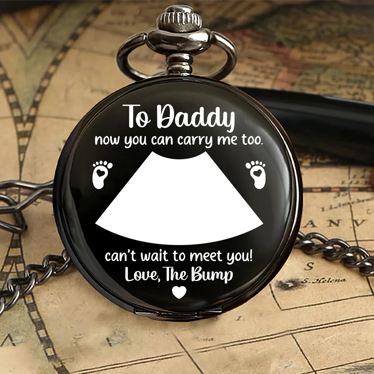 To Daddy Now You Can Carry Me Too - Personalized Pocket Watch - Image 5