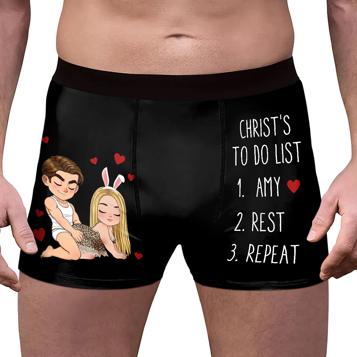 To Do List Naughty Couple - Personalized Men's Boxer Briefs