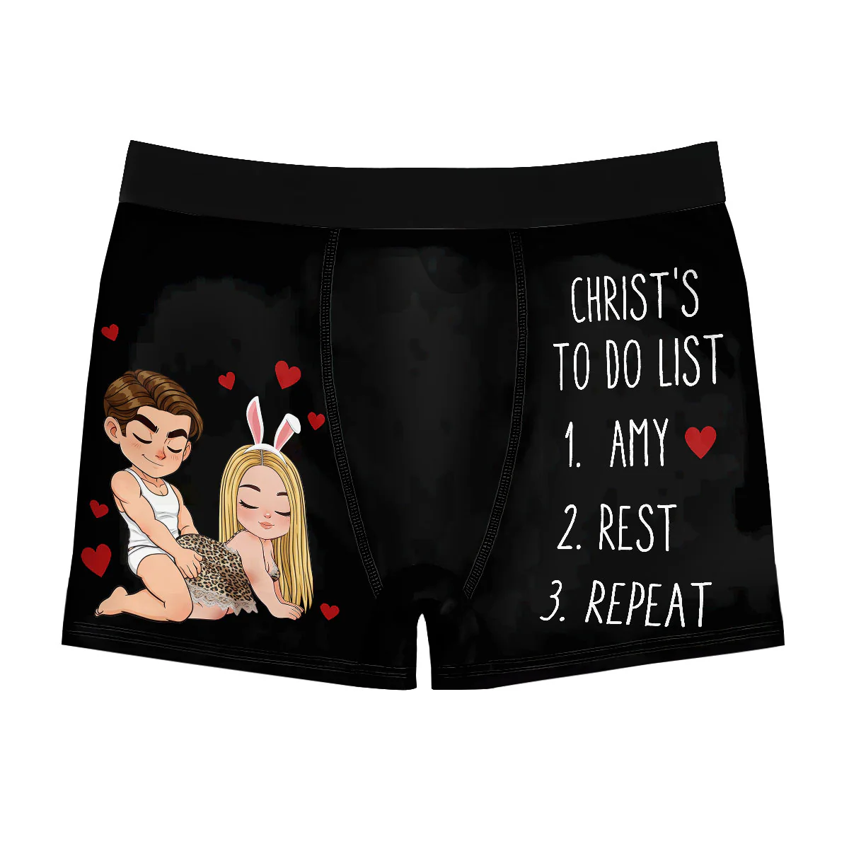 To Do List Naughty Couple - Personalized Men's Boxer Briefs - Image 4