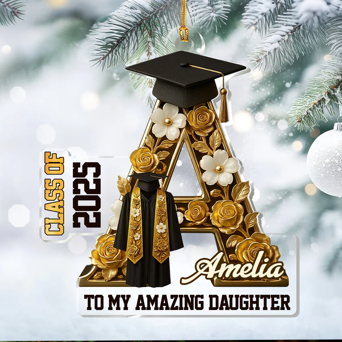 To My Amazing Daughter - Personalized 1-Layer Acrylic Ornament - Image 3