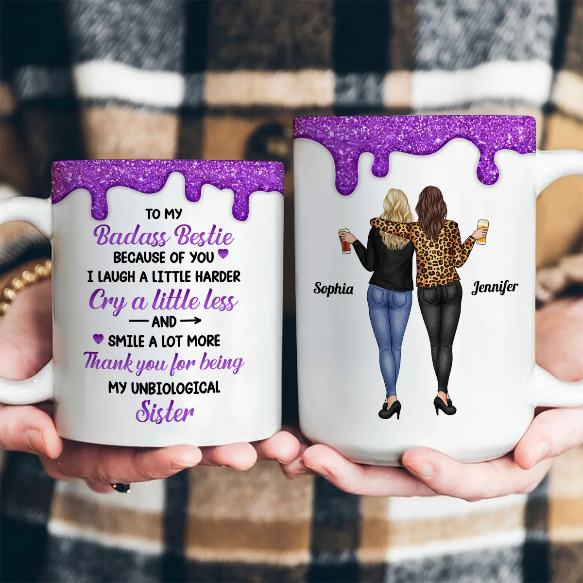 To My Badass Bestie - Personalized Ceramic Coffee Mug - Image 3