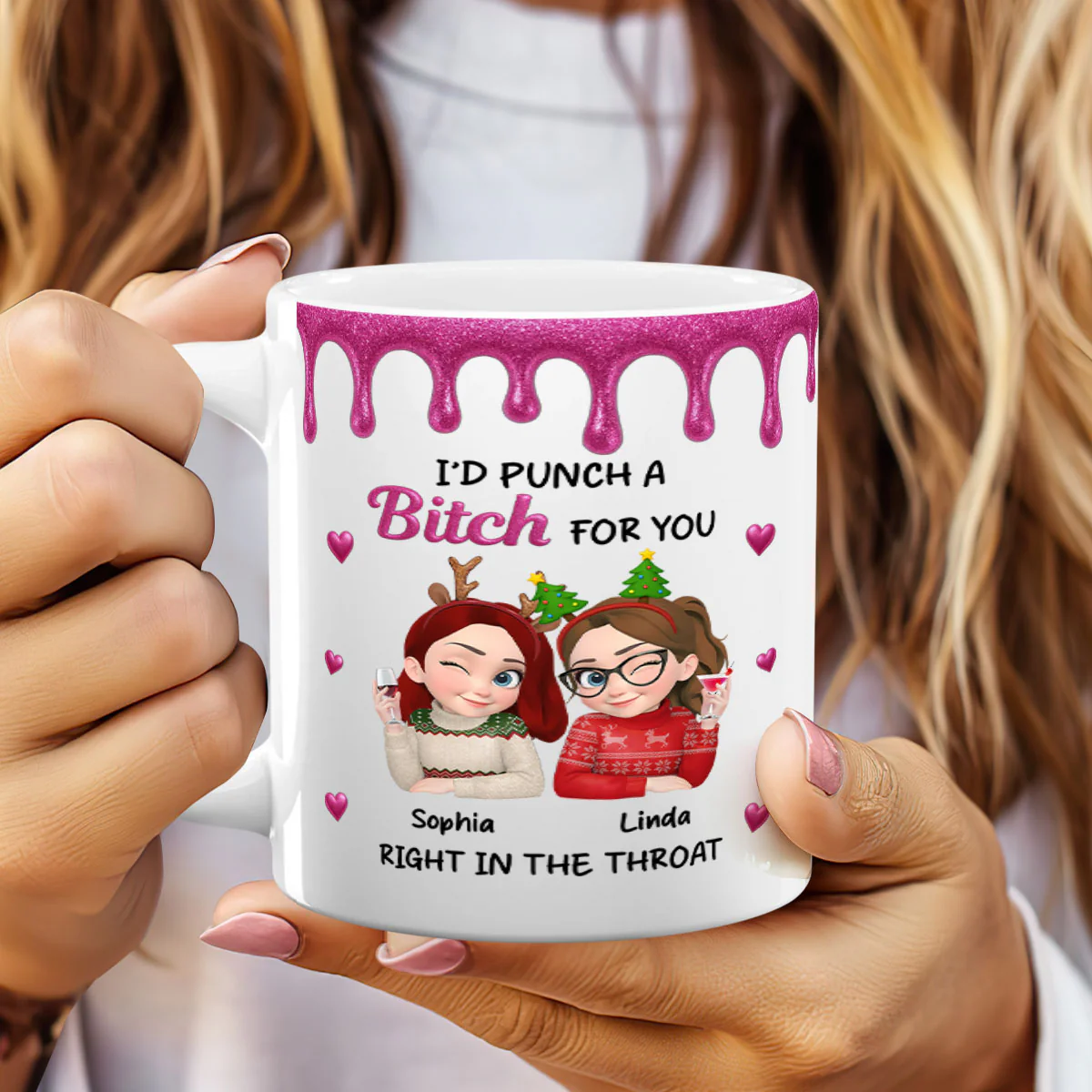 To My Badass Bestie - Personalized Ceramic Coffee Mug - Image 2