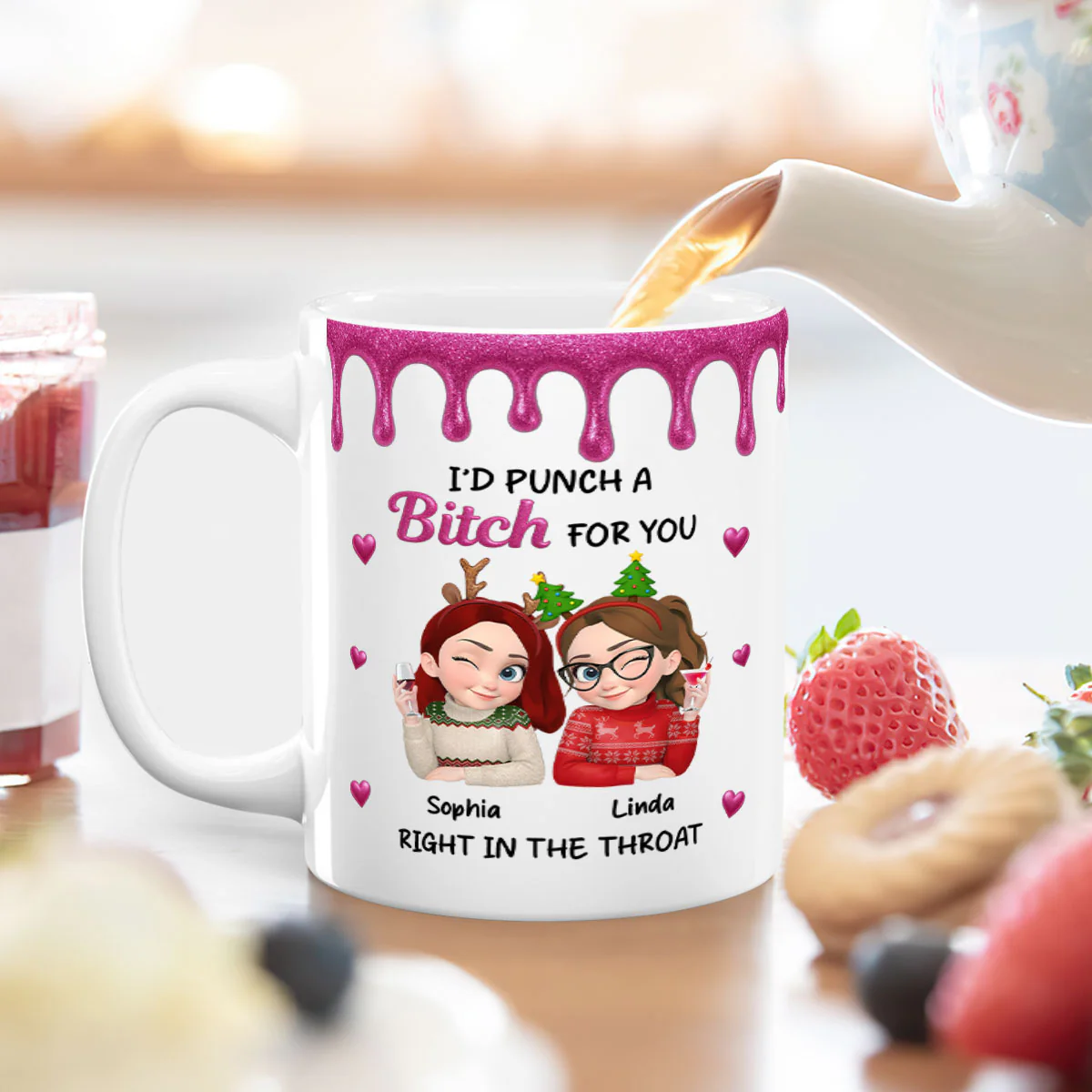 To My Badass Bestie - Personalized Ceramic Coffee Mug - Image 4