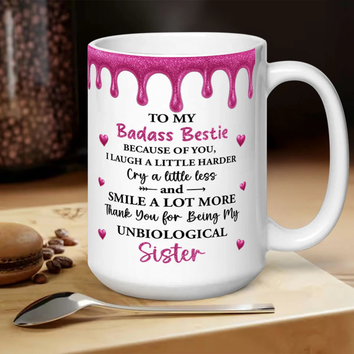 To My Badass Bestie - Personalized Ceramic Coffee Mug - Image 5