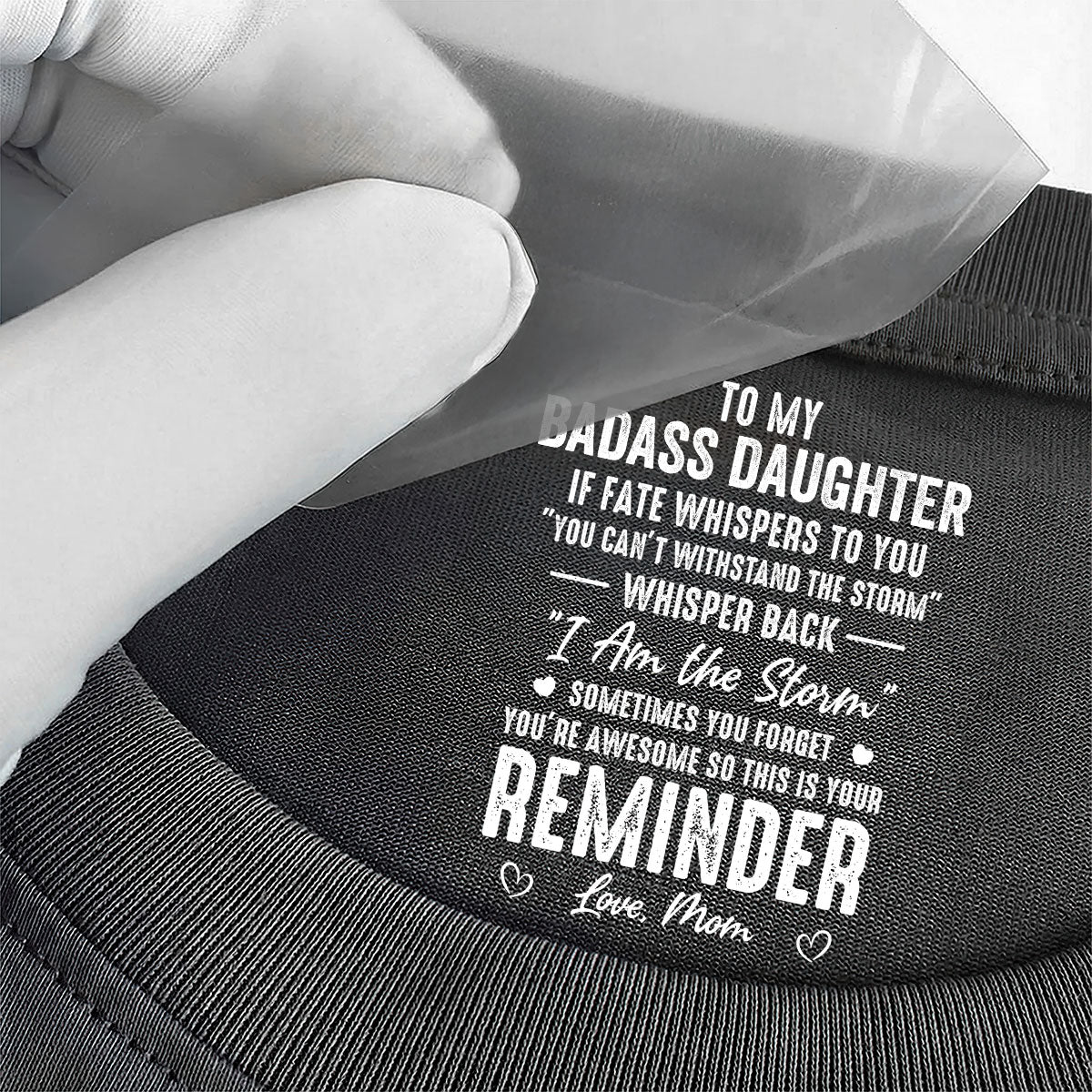 To My Badass Daughter I Love You - Personalized Shirt With Design Inner Neck - Image 3