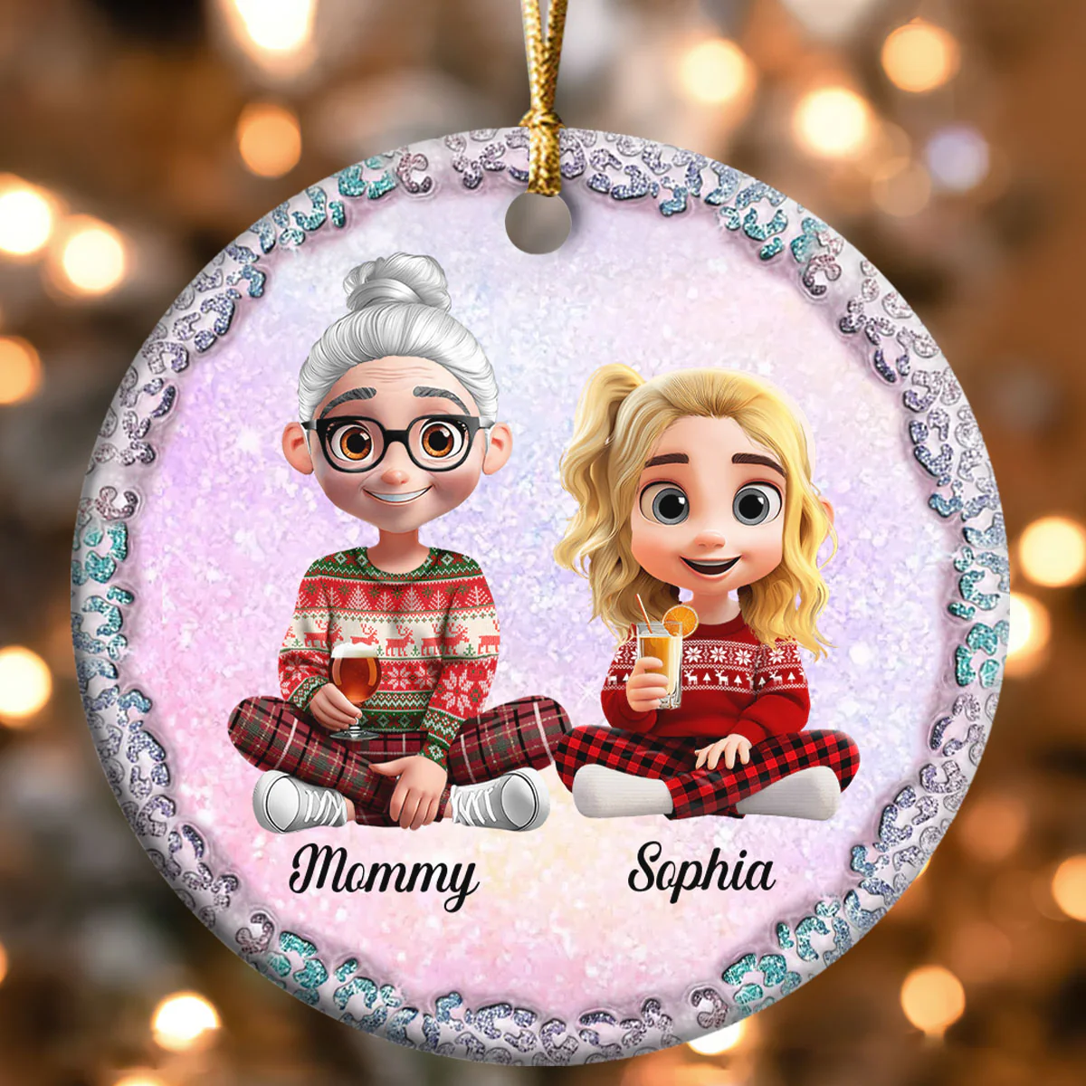 To My Badass Daughter - Personalized Round Shaped Ceramic Ornament - Image 4