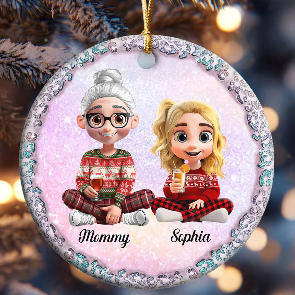 To My Badass Daughter - Personalized Round Shaped Ceramic Ornament - Image 6