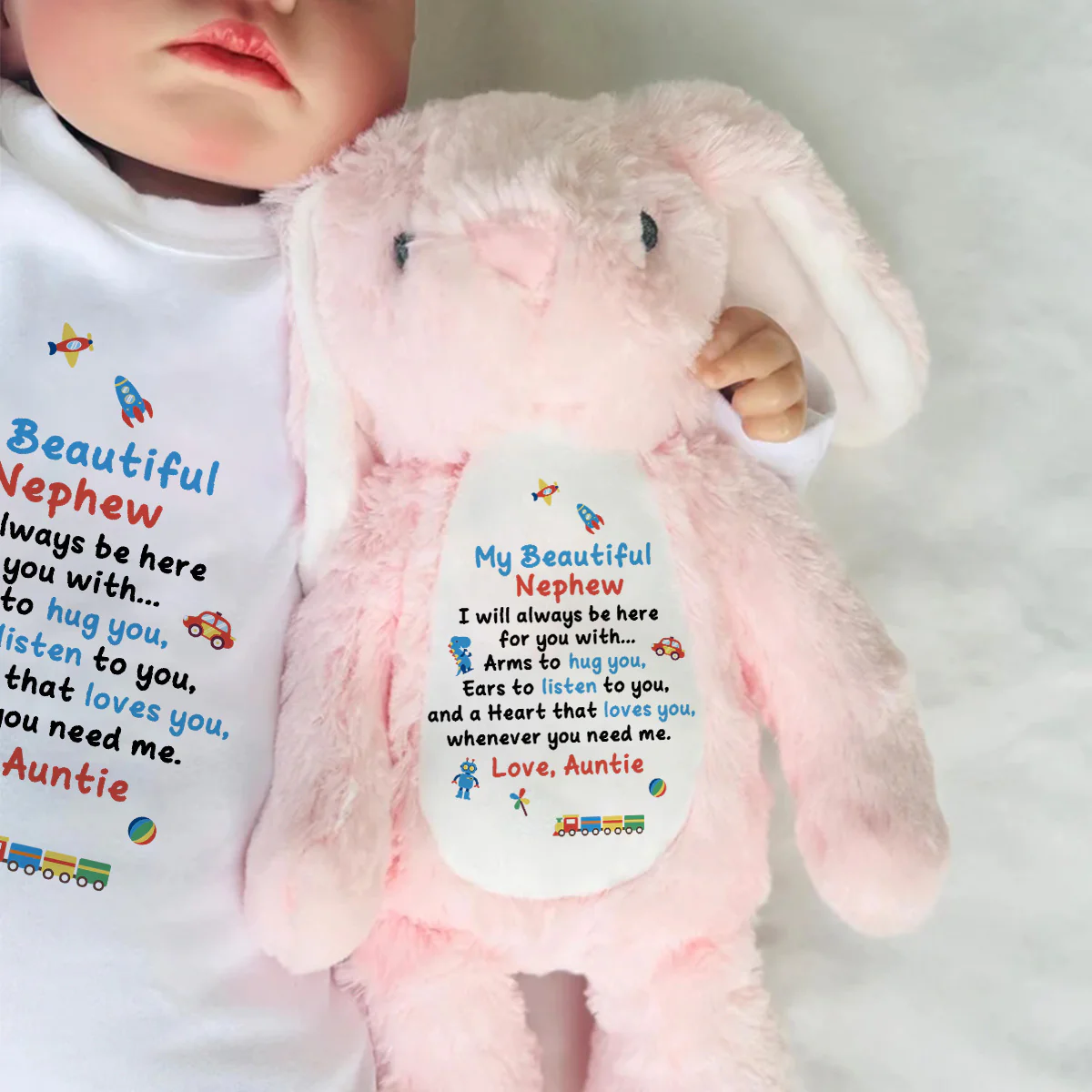 To My Beautiful Niece - Personalized Stuffed Bunny - Image 6